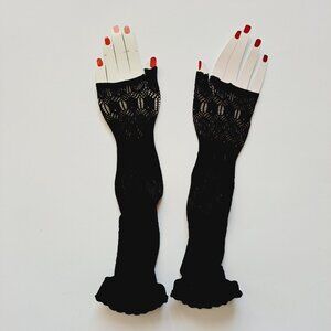 Chantal Thomass Women's Fingerless Black Long Stretchy Gloves